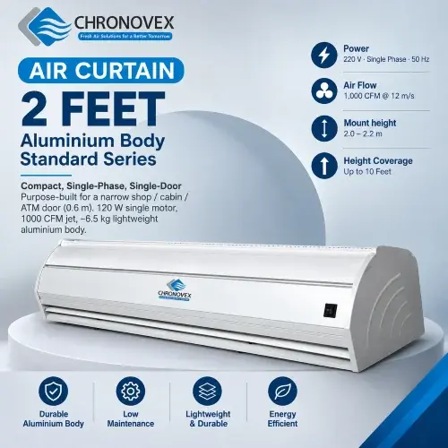 Air Curtain 2 Feet | Aluminium Body | Standard Series | Chronovex