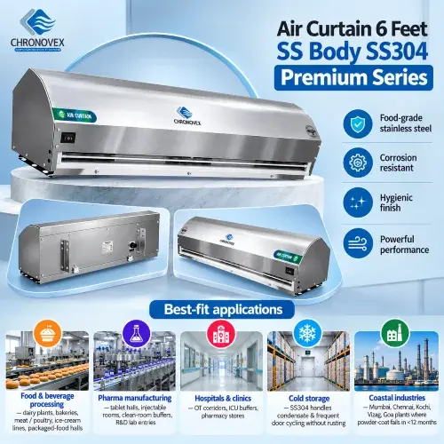 Air Curtain 6 Feet | SS Body SS304 (Premium Series)