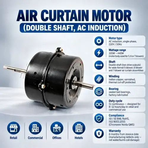 Air Curtain Motor (Double Shaft, AC Induction) | Chronovex