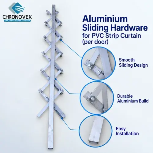Aluminium Sliding Hardware for PVC Strip Curtain (per door) | Chronovex