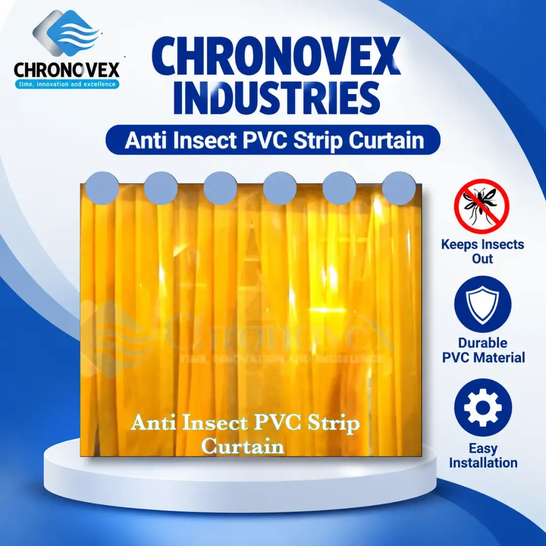 Amber / Anti-Insect Yellow PVC Strip Curtain (Complete Set) | Chronovex