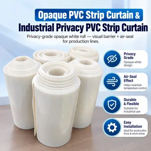 Opaque PVC Strip Curtain (Complete Set) | Industrial Privacy PVC Door Curtain | Chronovex