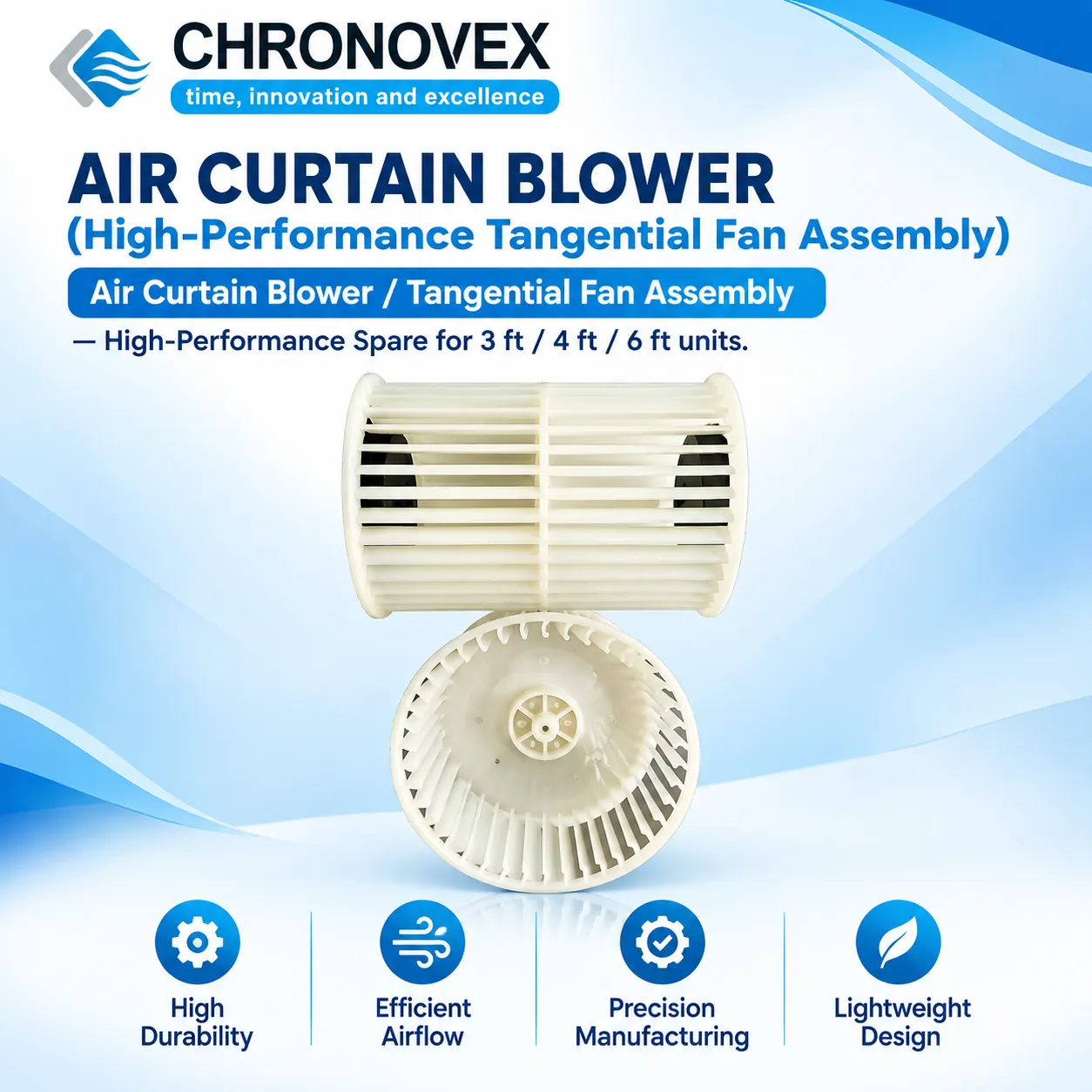 Air Curtain Blower (High-Performance Tangential Fan Assembly) | Chronovex
