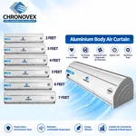Aluminium body air curtain range from 2 ft to 7 ft – curved design, no visible screws, adjustable air vane