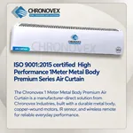 1 meter metal body air curtain, Premium Series – ISO 9001:2015 certified, copper-wound motors, IR sensor and wireless remote