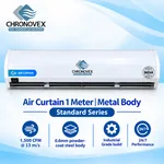 1 meter metal body air curtain, Standard Series – front view; 1,500 CFM at 13 m/s, 0.6 mm powder-coated steel body