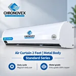 2 feet metal body air curtain, Standard Series – right-angled view; regular daily duty, 100% copper motor