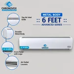6 feet metal body air curtain, Advanced Series – top air inlet grille, metal body, front panel and outlet louvres
