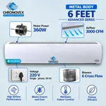 6 feet metal body air curtain, Advanced Series – 360 W motor, 3,000 CFM, 220 V single-phase, 6 cross-flow blowers