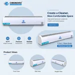 7 feet metal body air curtain, Premium Series – front, side and angled views