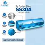 3 feet SS304 stainless steel air curtain, Standard Series – wash-down ready, food-grade hygiene, coastal and humid sites