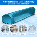 6 feet SS304 stainless steel air curtain, Standard Series – for hospitals, kitchens, dairies and clean rooms
