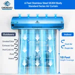 6 feet SS304 stainless steel air curtain, Standard Series – air barrier diagram, 10 ft height coverage
